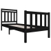 Estructura cama madera maciza individual negro 75x190 cm