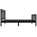 Estructura cama madera maciza individual negro 75x190 cm