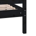 Estructura cama madera maciza individual negro 75x190 cm