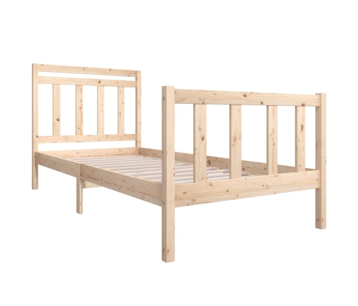 Estructura de cama individual de madera maciza 90x190 cm