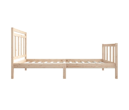 Estructura de cama individual de madera maciza 90x190 cm