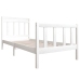 Estructura de cama individual de madera maciza blanco 90x190 cm