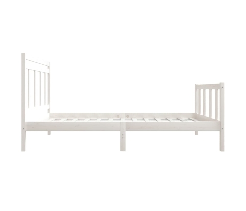 Estructura de cama individual de madera maciza blanco 90x190 cm