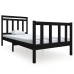 Estructura de cama individual de madera maciza negro 90x190 cm