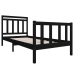 Estructura de cama individual de madera maciza negro 90x190 cm