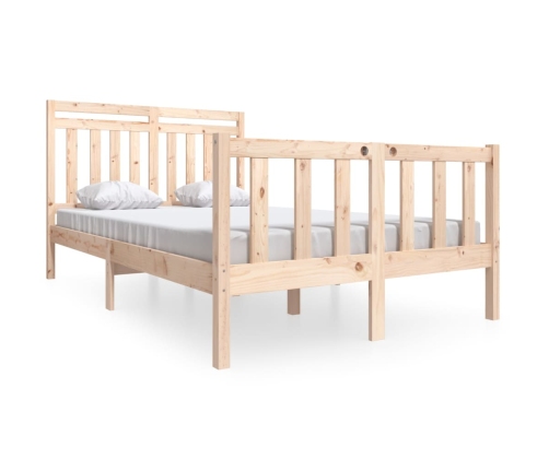 Estructura de cama doble pequeña de madera maciza 120x190 cm