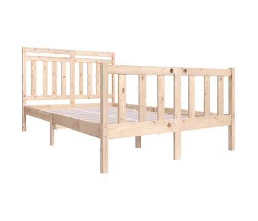 Estructura de cama doble pequeña de madera maciza 120x190 cm