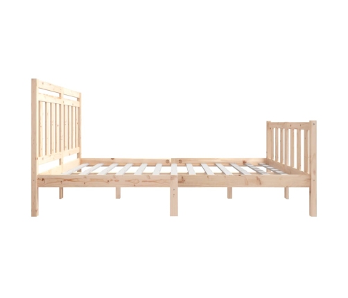 Estructura de cama doble pequeña de madera maciza 120x190 cm