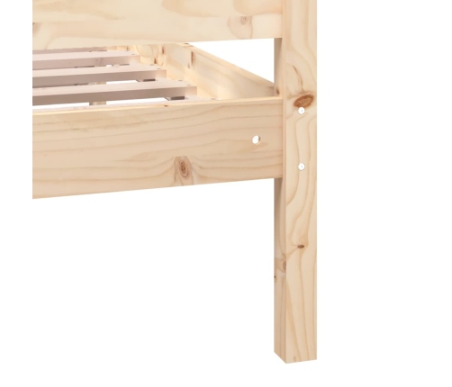 Estructura de cama doble pequeña de madera maciza 120x190 cm