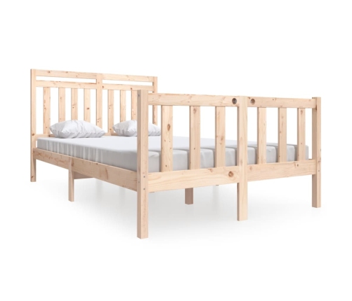 Estructura cama doble pequeña madera maciza 135x190 cm