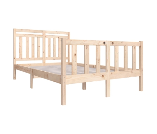 Estructura cama doble pequeña madera maciza 135x190 cm