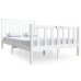 Estructura de cama doble de madera maciza blanco 135x190 cm