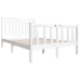 Estructura de cama de madera maciza blanca 140x190 cm