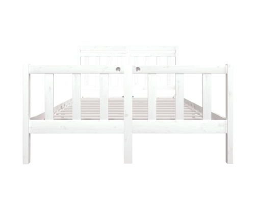 Estructura de cama de madera maciza blanca 140x190 cm