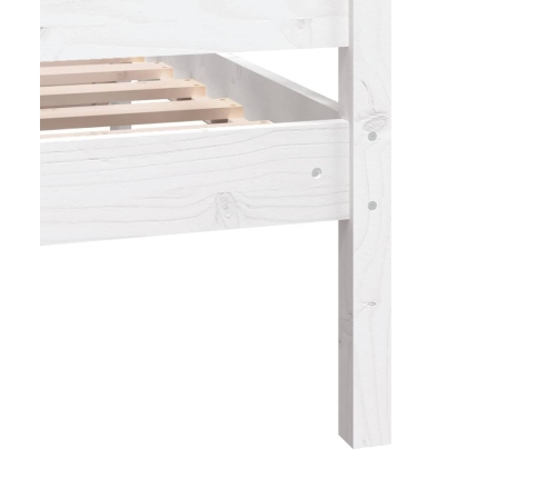 Estructura de cama de madera maciza blanca 140x190 cm