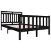 Estructura de cama de madera maciza negra 140x190 cm