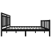 Estructura de cama de madera maciza negra 140x190 cm