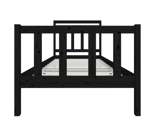 Estructura de cama de madera maciza negra 90x200 cm