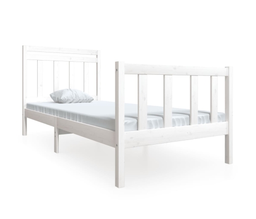 Estructura de cama madera maciza blanca 100x200 cm