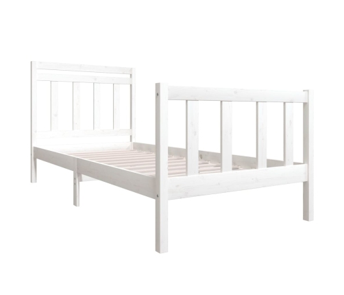 Estructura de cama madera maciza blanca 100x200 cm