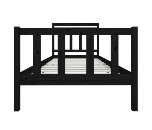 Estructura de cama madera maciza negra 100x200 cm