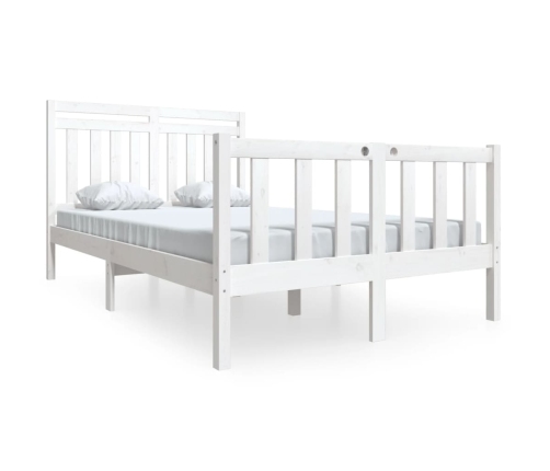 vidaXL Estructura de cama de madera maciza blanca 120x200 cm