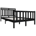 vidaXL Estructura de cama de madera maciza negro 140x200 cm