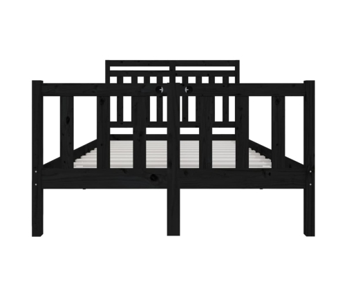 vidaXL Estructura de cama de madera maciza negro 140x200 cm