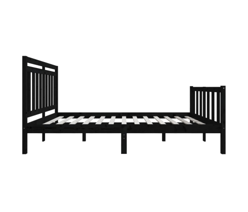 vidaXL Estructura de cama de madera maciza negro 140x200 cm