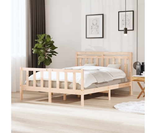 Estructura de cama de madera maciza 150x200 cm