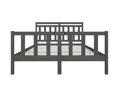 Estructura de cama de madera maciza gris 150x200 cm