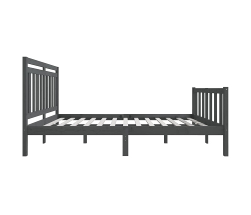 Estructura de cama de madera maciza gris 150x200 cm