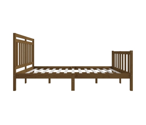 Estructura de cama de madera maciza marrón miel 150x200 cm