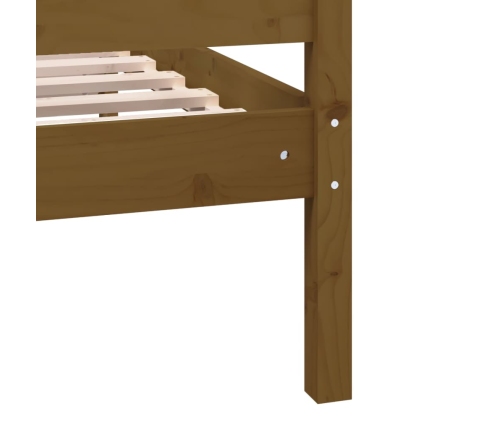 Estructura de cama de madera maciza marrón miel 150x200 cm