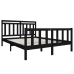 Estructura de cama de madera maciza negro 150x200 cm