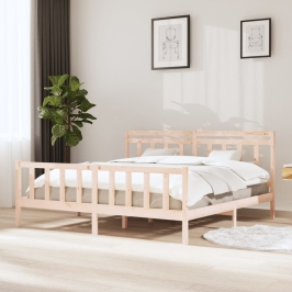 Estructura de cama de madera maciza 200x200 cm