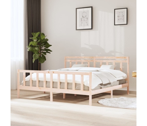 Estructura de cama de madera maciza 200x200 cm