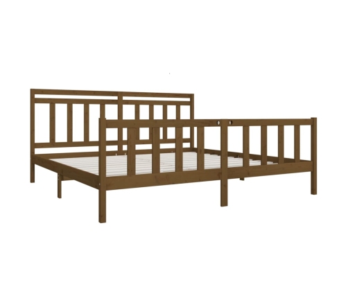 vidaXL Estructura de cama de madera maciza marrón miel 200x200 cm