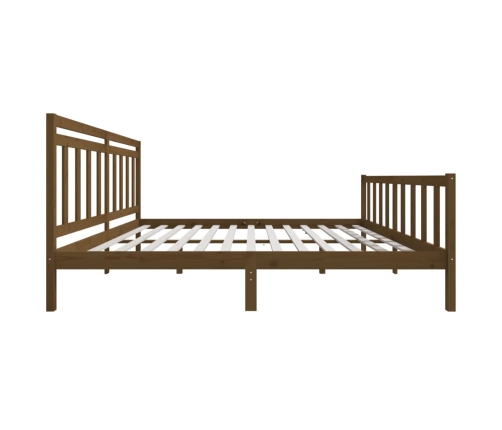 vidaXL Estructura de cama de madera maciza marrón miel 200x200 cm