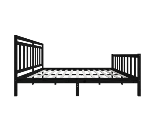 Estructura de cama de madera maciza negra 200x200 cm