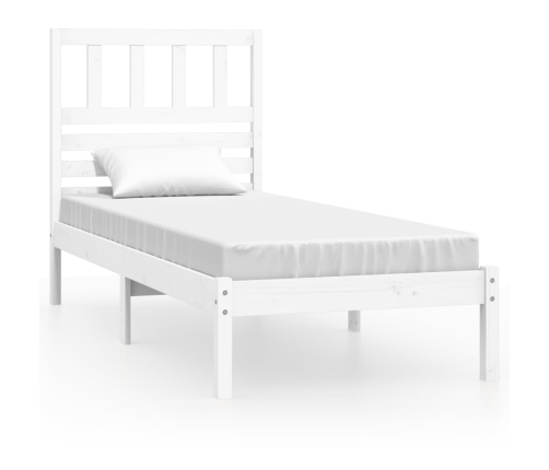 Estructura de cama sin colchón madera maciza blanca 75x190 cm