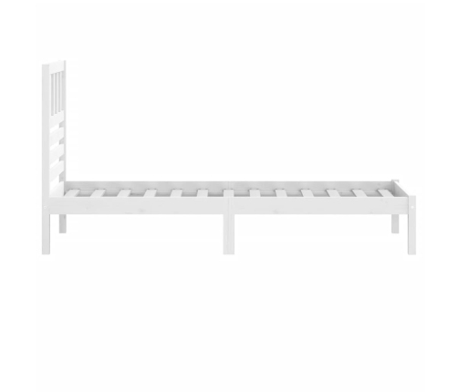 Estructura de cama sin colchón madera maciza blanca 75x190 cm