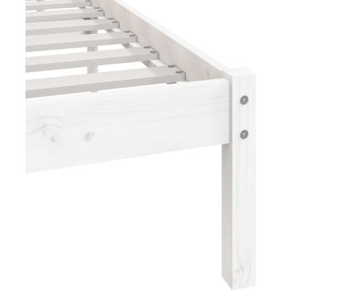 Estructura de cama sin colchón madera maciza blanca 75x190 cm