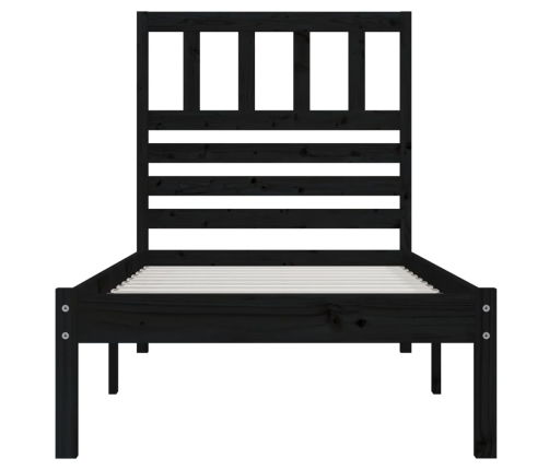 Estructura de cama madera maciza de pino negro 75x190 cm