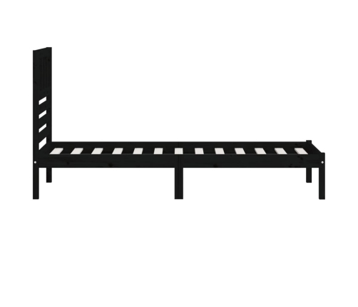 Estructura de cama madera maciza de pino negro 75x190 cm