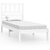 vidaXL Estructura cama individual madera maciza pino blanco 90x190 cm