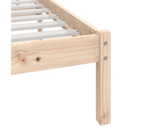 Estructura de cama sin colchón madera maciza de pino 120x190 cm