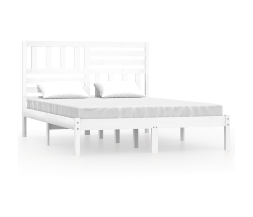 Estructura de cama sin colchón madera maciza blanca 120x190 cm