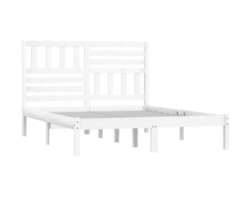 Estructura de cama sin colchón madera maciza blanca 120x190 cm