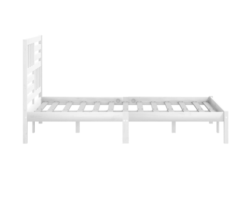 Estructura de cama sin colchón madera maciza blanca 120x190 cm